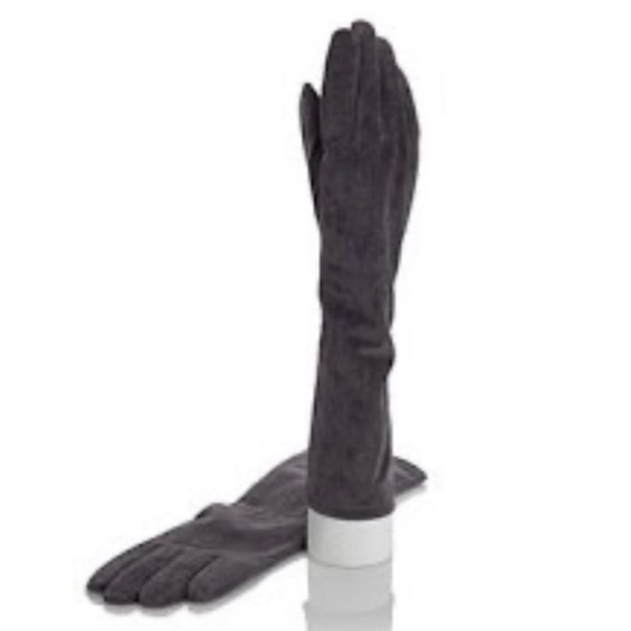 Adrienne Landau Genuine Suede Long Gloves - Picture 6 of 6